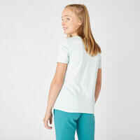 Kids' Basic Cotton T-Shirt - Light Green Print