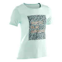 Kids' Basic Cotton T-Shirt - Light Green Print