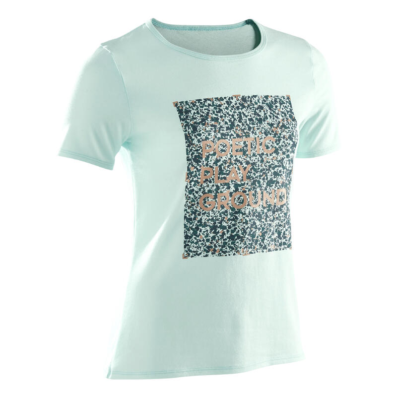 Tricou 100 Educație fizică Imprimeu Verde Fete