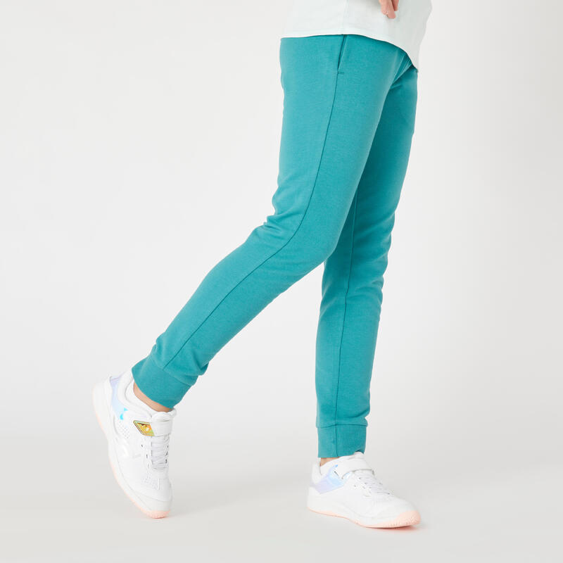 Pantalon de jogging french terry droit coton enfant fille - 100 vert