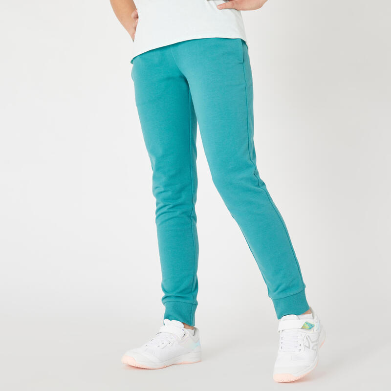 Pantalon de jogging french terry droit coton enfant fille - 100 vert