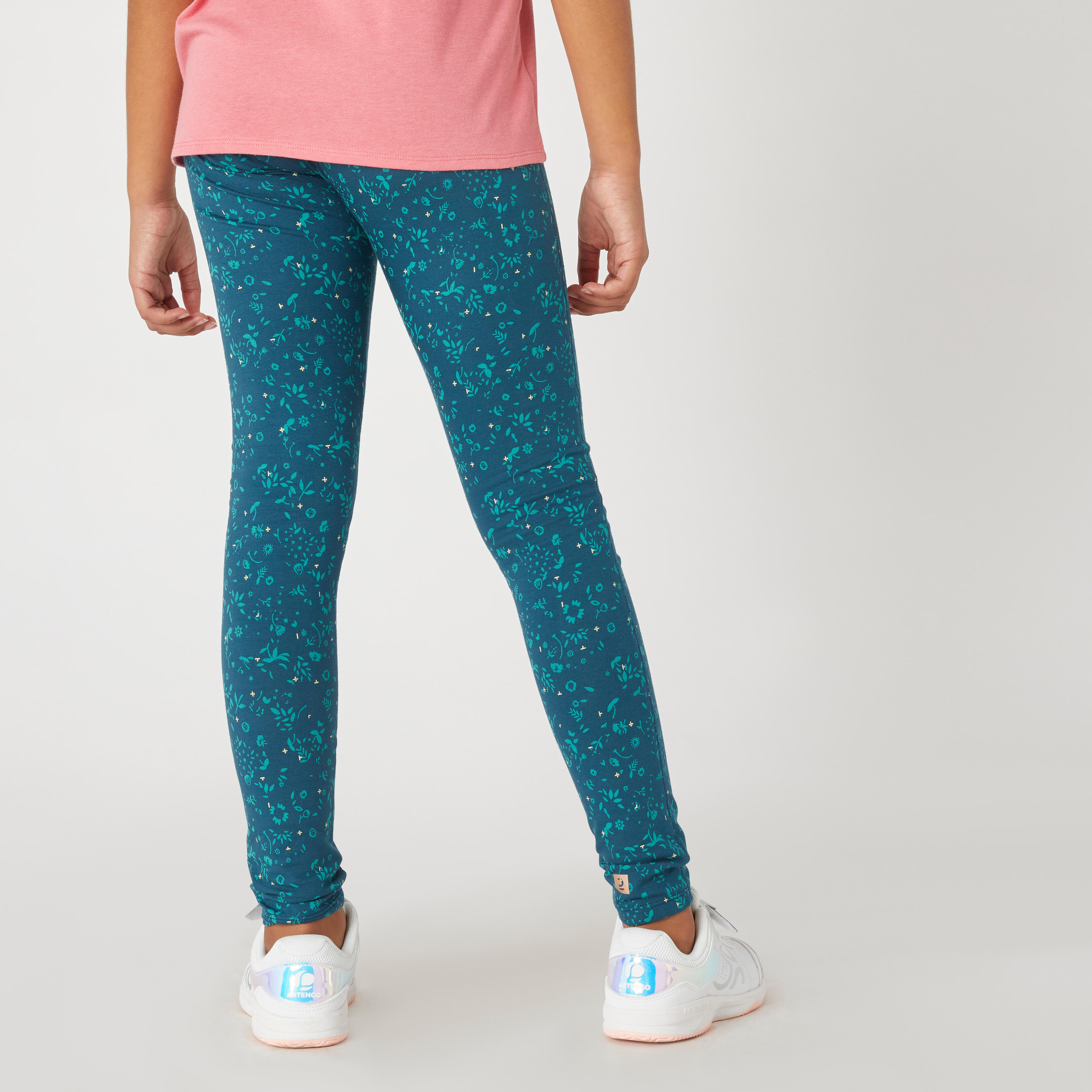 Girls' Cotton Leggings 320 - Navy Print 