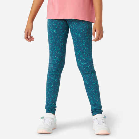 Girls' Cotton Leggings 320 - Navy Print