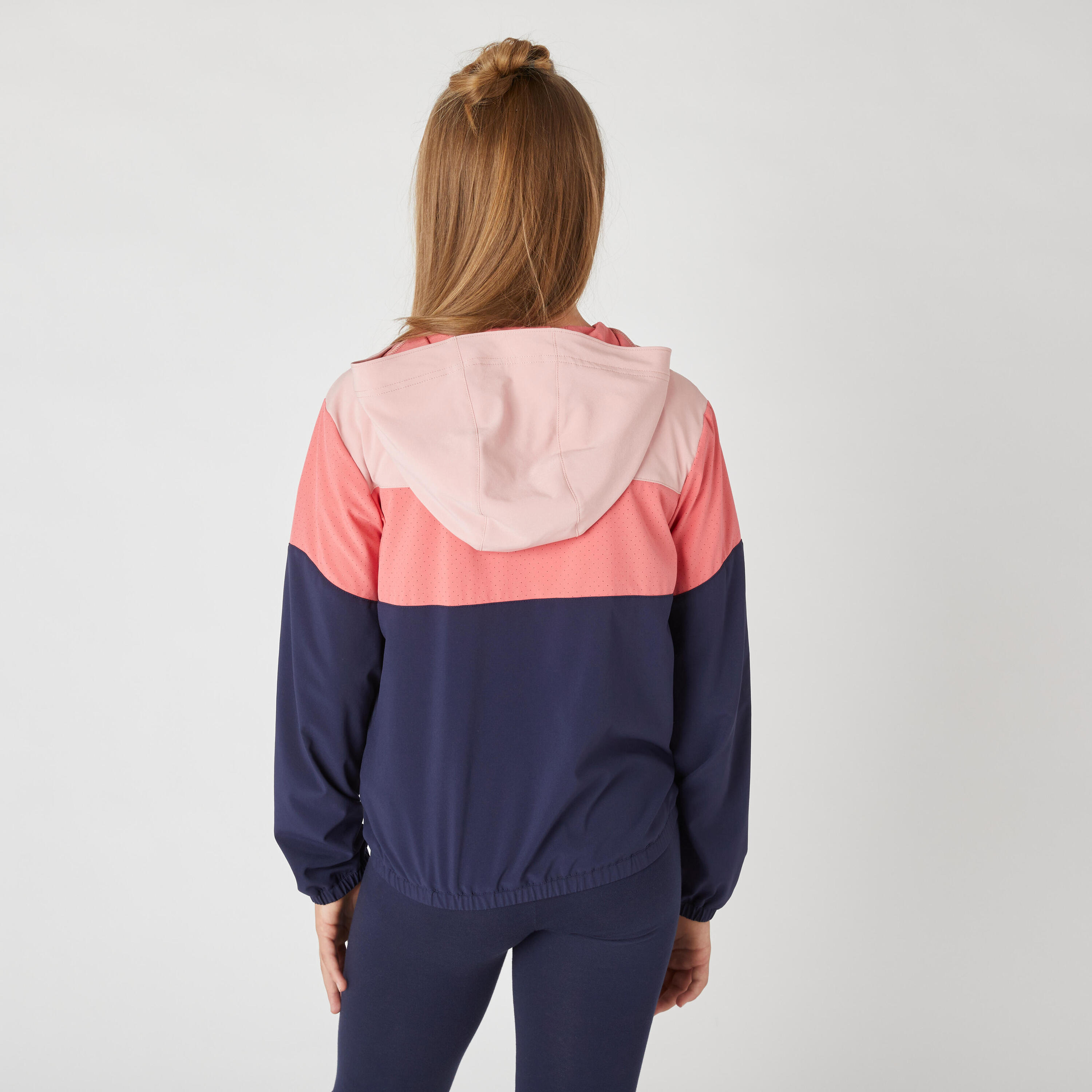 Girls' Multisport Lightweight Breathable Jacket - Blue/Navy/Pink 3/7