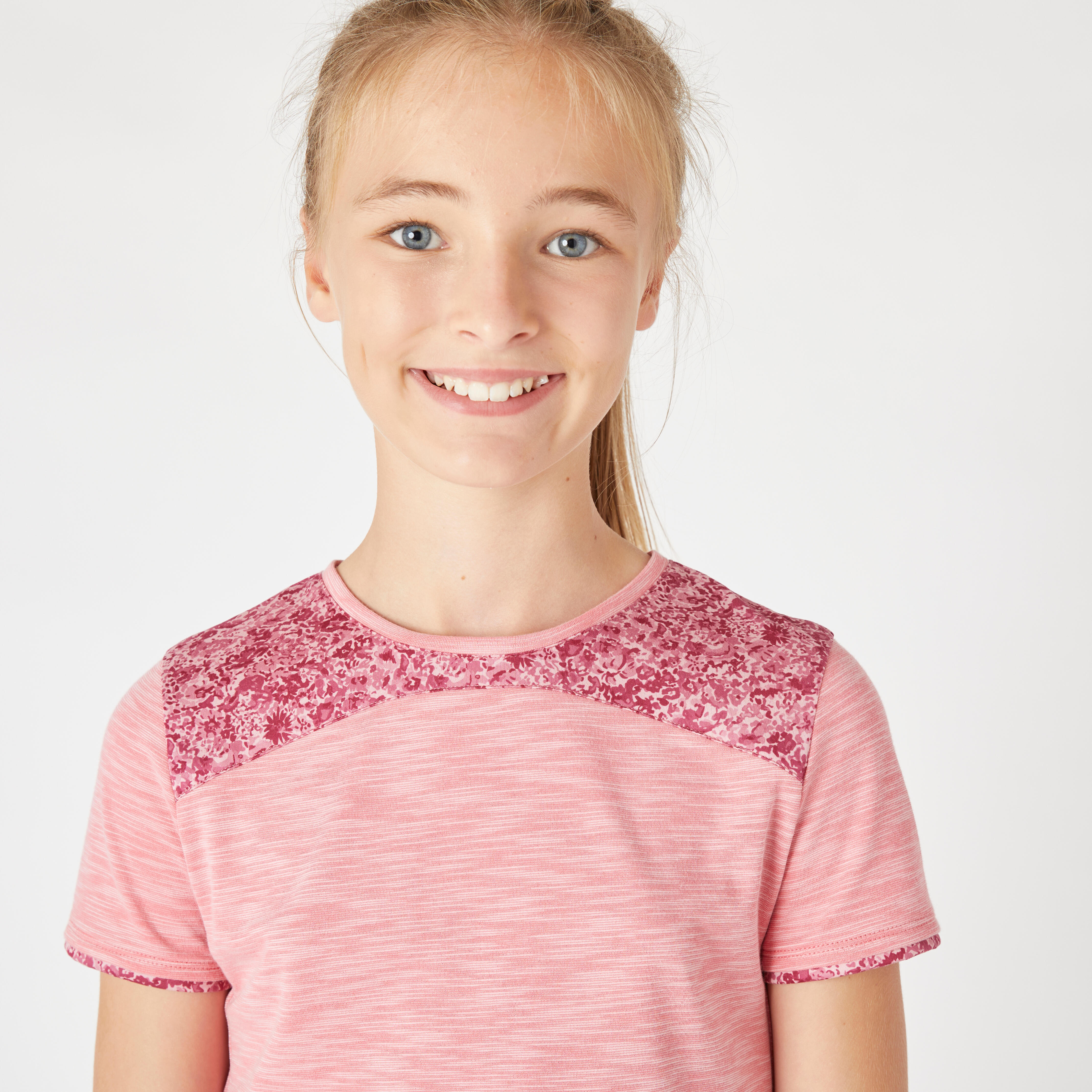 Girls Double Layered T-shirt S500 - Pink