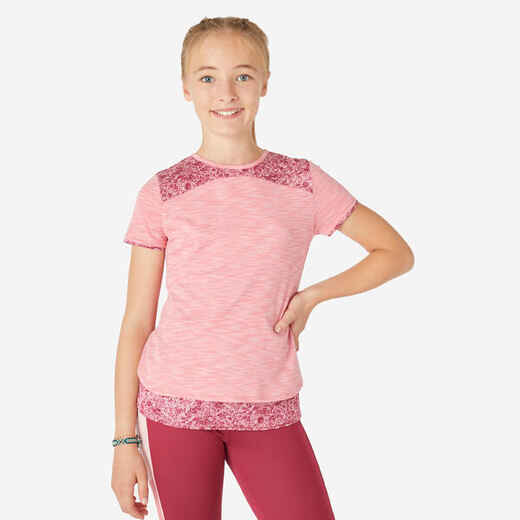 
      Majica kratkih rukava 2u1 za djevojčice ružičasta s printom
  