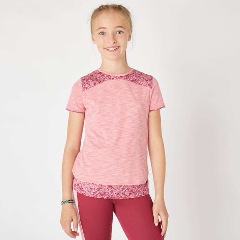 Girls Double Layered T-shirt S500 - Pink