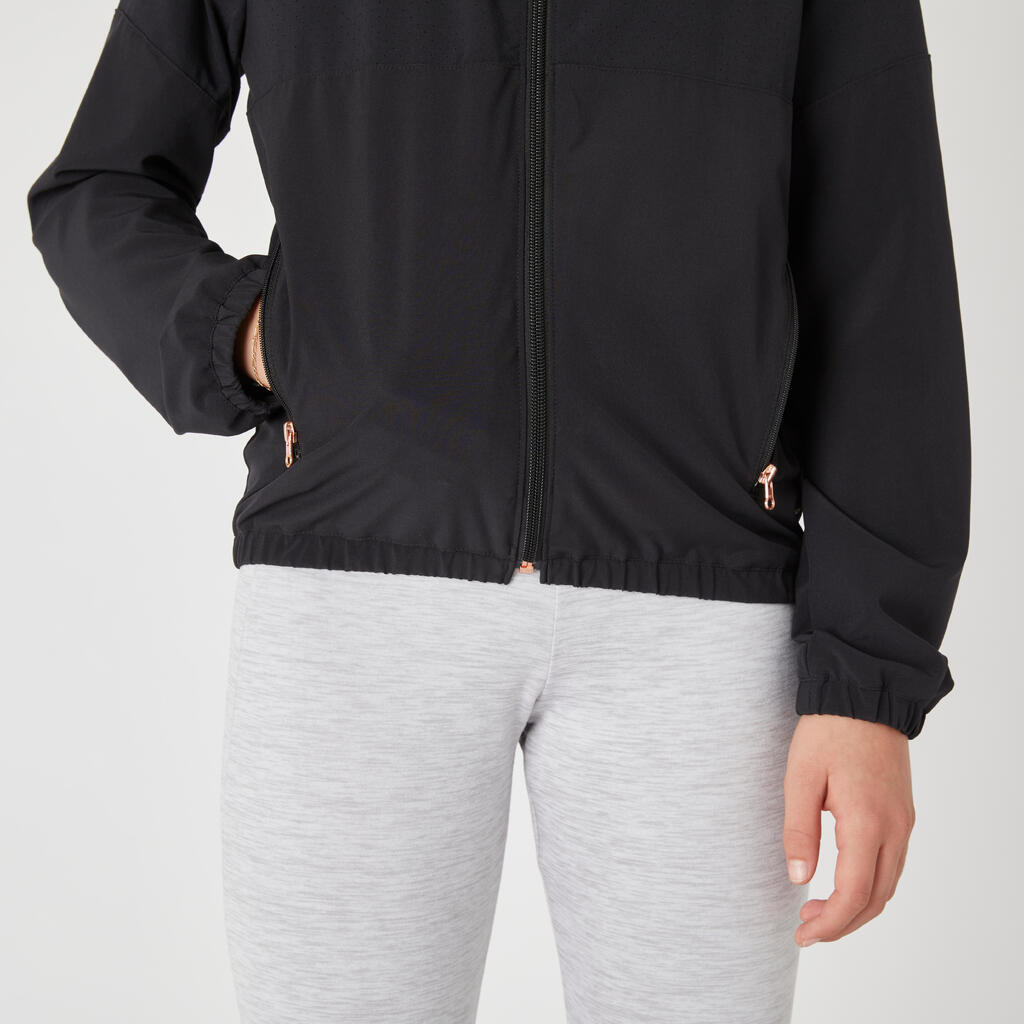 Veste multisport légère et respirante fille, Bleu blanc mauve
