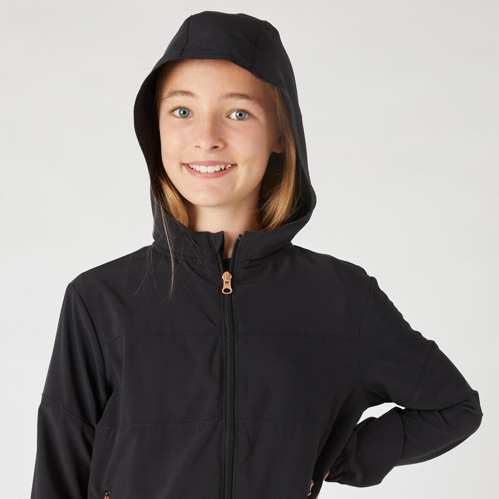 Veste multisport légère et respirante fille, Bleu blanc mauve