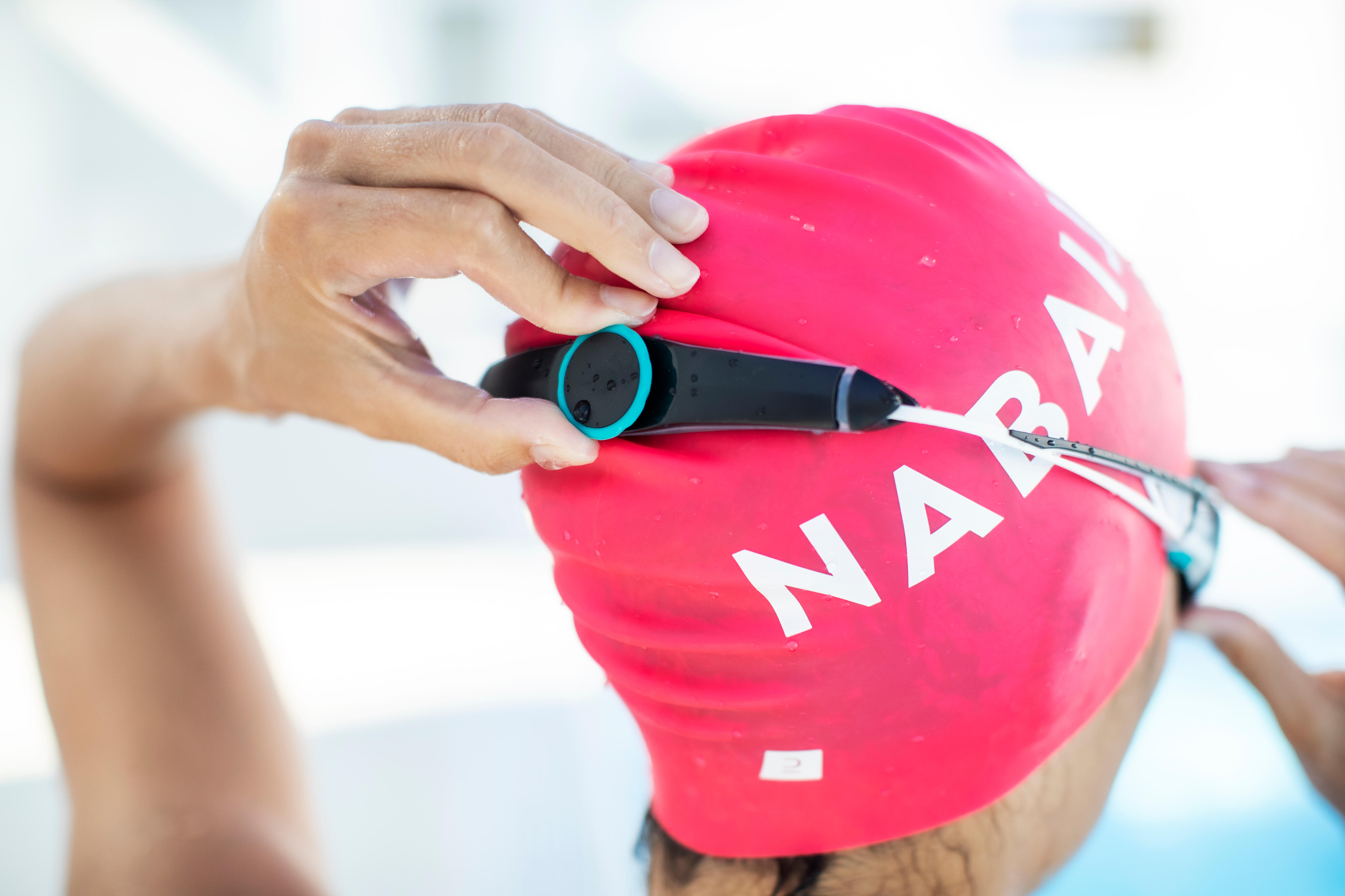 Adjustable Swimming Goggles Smoked Lenses Size S - White - NABAIJI