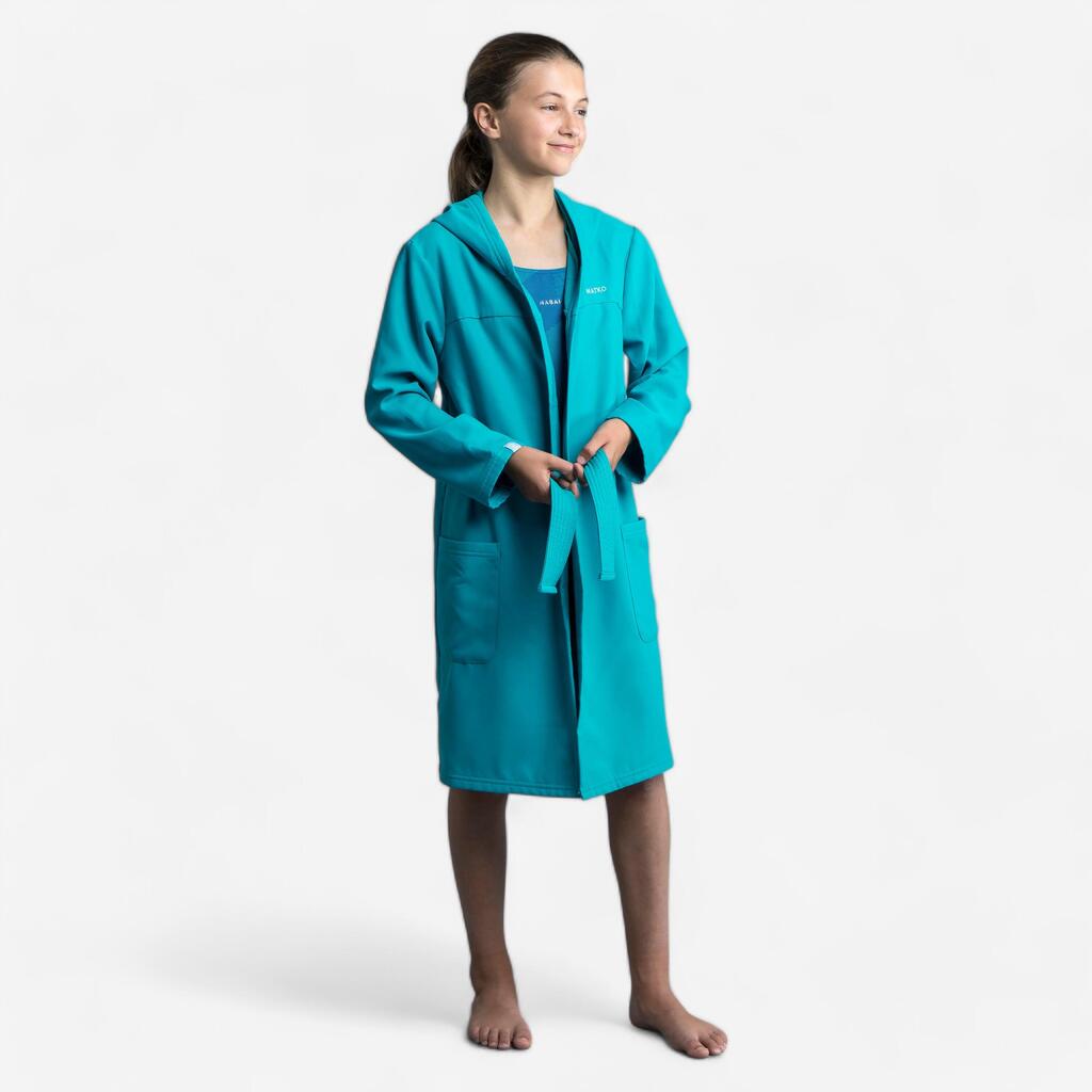 KID'S COMPACT BATHROBE AND TOWEL - TURQUOISE