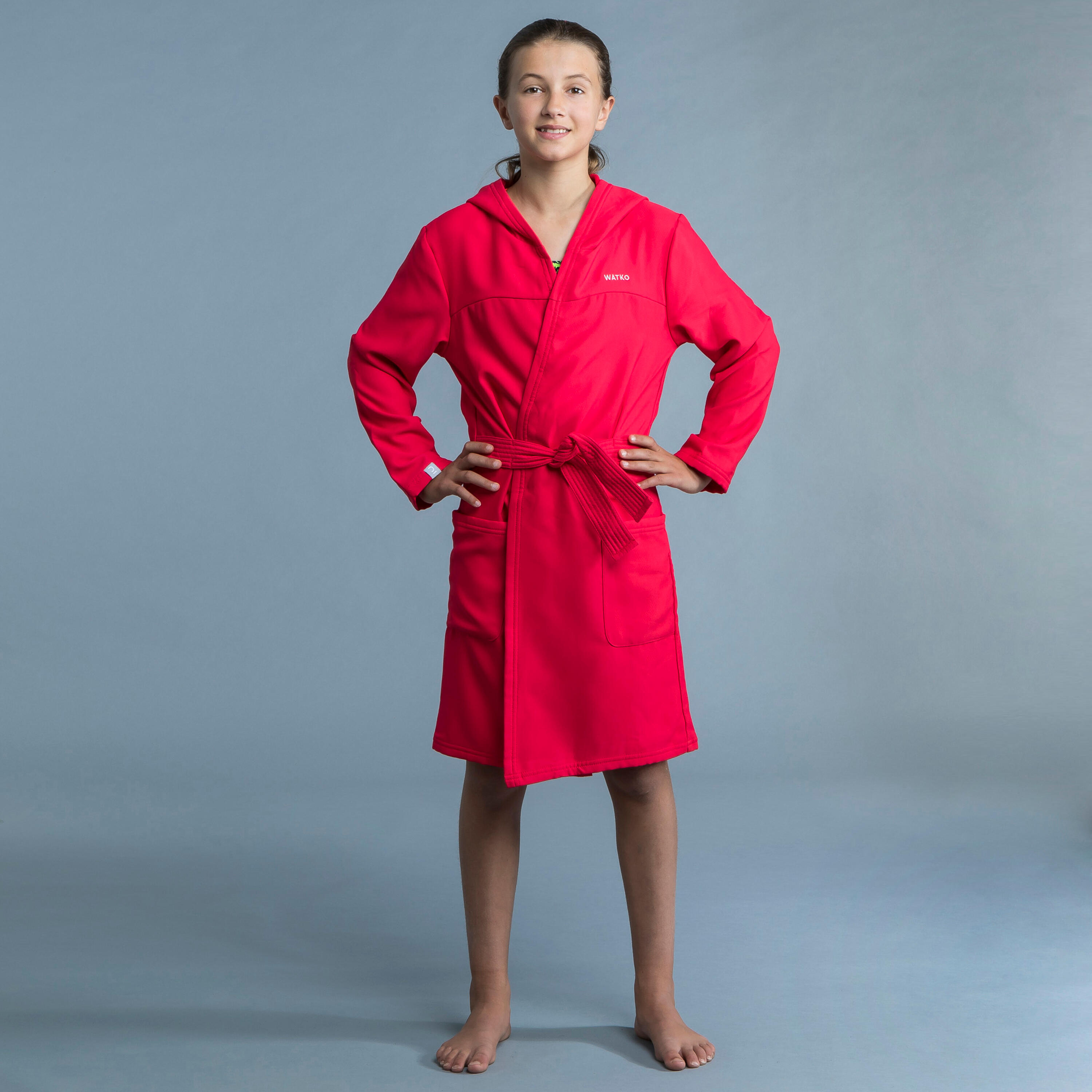 KID'S COMPACT BATHROBE AND TOWEL - RED 3/7