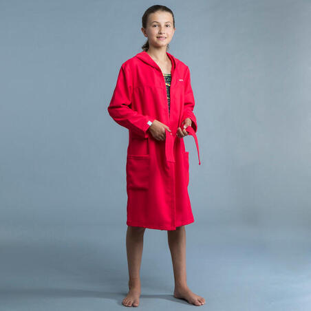 KID'S COMPACT BATHROBE AND TOWEL - RED