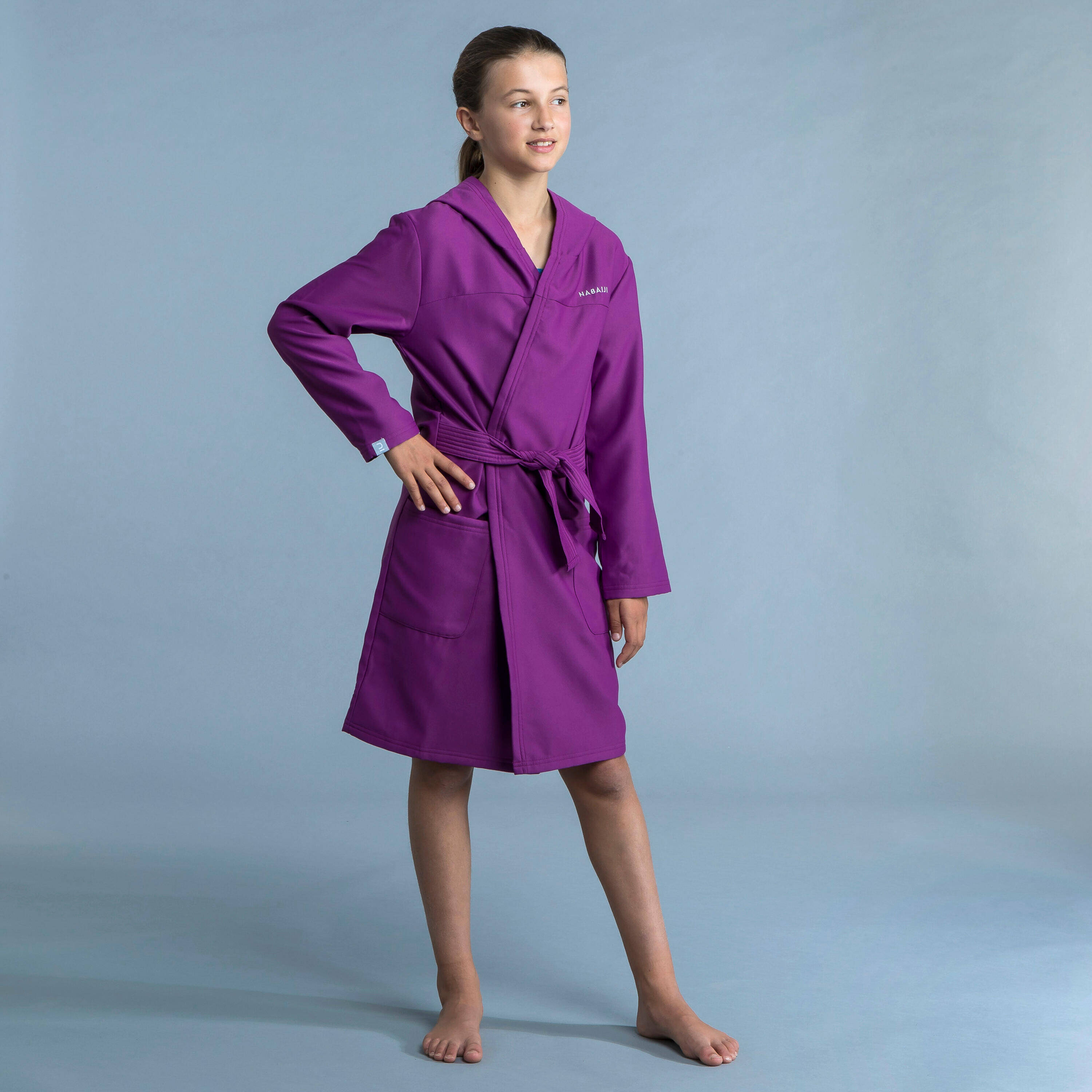 Kid's Compact Pool Bathrobe Soft & Absorbent Purple -  2