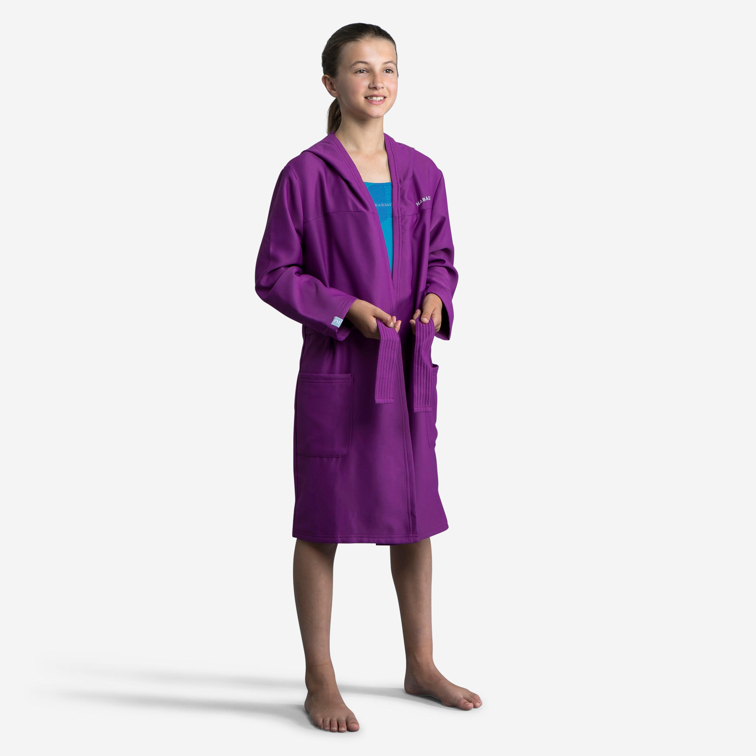 Kid's Compact Pool Bathrobe Soft & Absorbent Purple