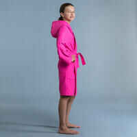 Albornoz Niños microfibra/algodón compacto con capucha rosa