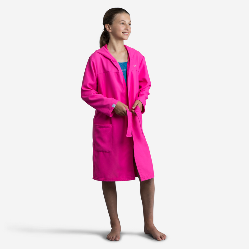 PEIGNOIR DE BAIN ENFANT COMPACT ROSE pour les clubs et collectivites Decathlon Pro