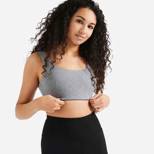 
      Brassière fitness maintien léger 120 grise
  