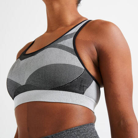 Medium Support Seamless Fitness Sports Bra 560 - Grey