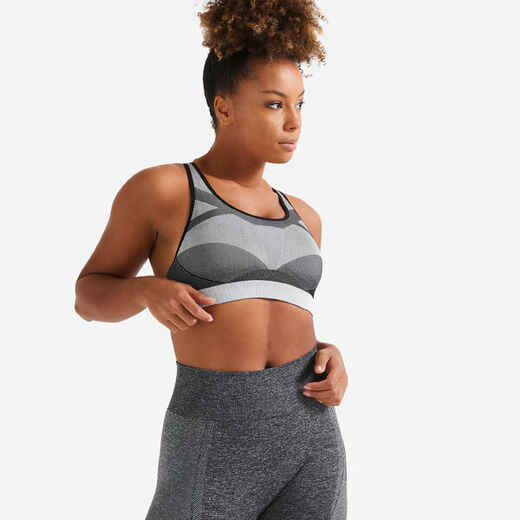 
      Medium Support Seamless Fitness Sports Bra 560 - Grey
  