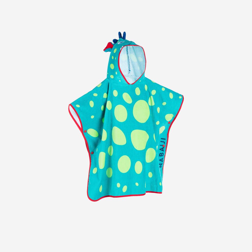 Baby Cotton Changing Poncho - Dragon Blue-Green