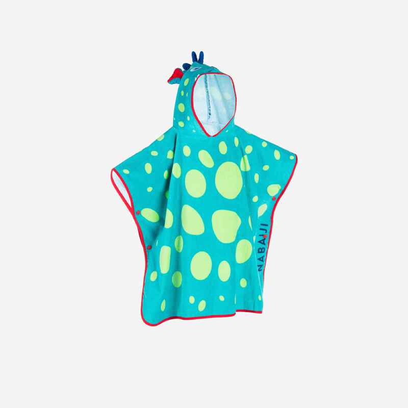 Bade-Poncho Baumwolle Drache Baby blau/grün Bade-Poncho Baumwolle Drache Baby blau/grün