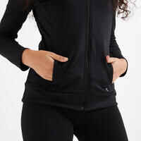 Women's Straight-Cut Fitness Cardio Jacket - Black