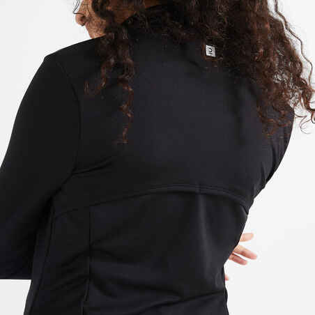 Women's Straight-Cut Fitness Cardio Jacket - Black - Decathlon
