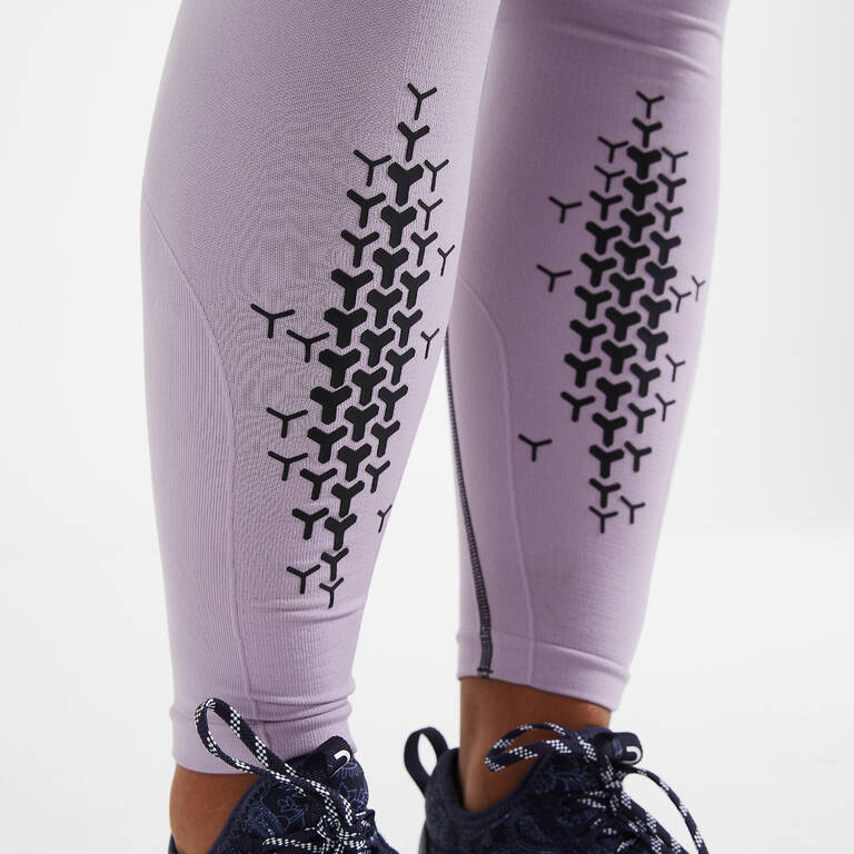 Women's Seamless Cross-Training Leggings - Purple/Black