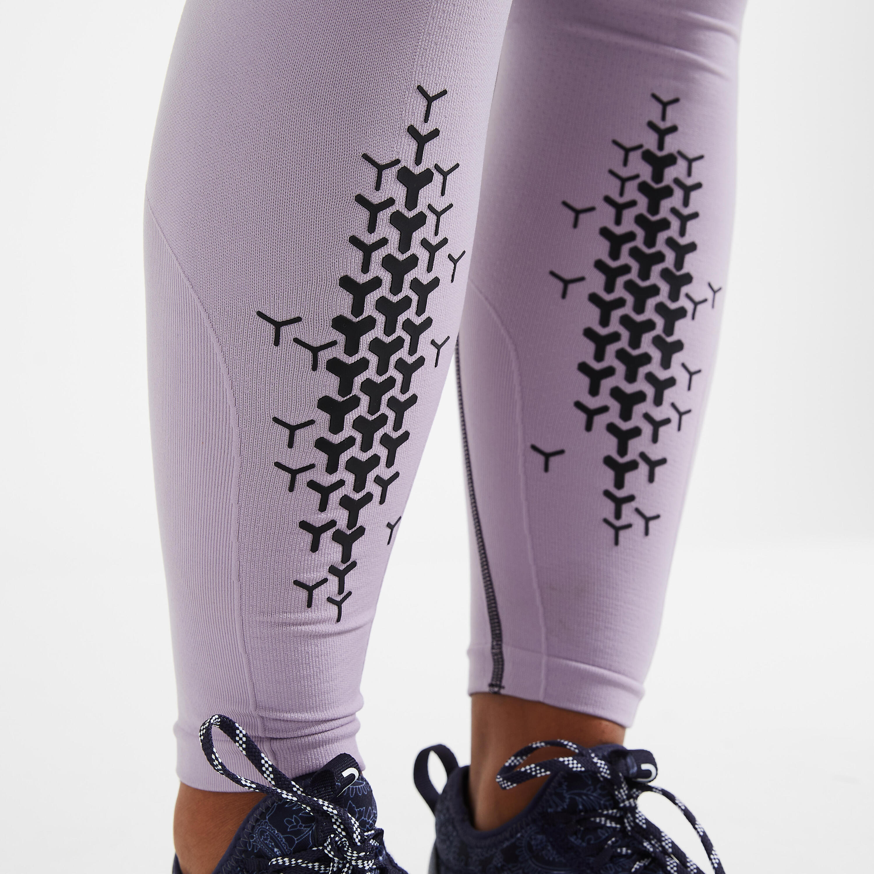 Women's Seamless Cross-Training Leggings - Purple/Black 4/5