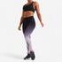Women Gym Leggings Polyester Seamless Black Purple