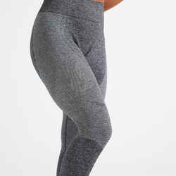 High-Waisted Seamless Fitness Leggings with Phone Pocket - Grey