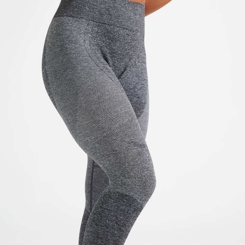 Leggings de fitness con bolsillo para Mujer Domyos 900 gris