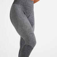 Mallas Leggings fitness tiro alto seamless Mujer Domyos 900 Negro