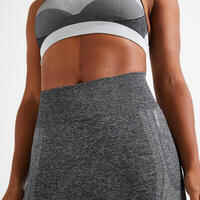 High-Waisted Seamless Fitness Leggings with Phone Pocket - Grey - Decathlon