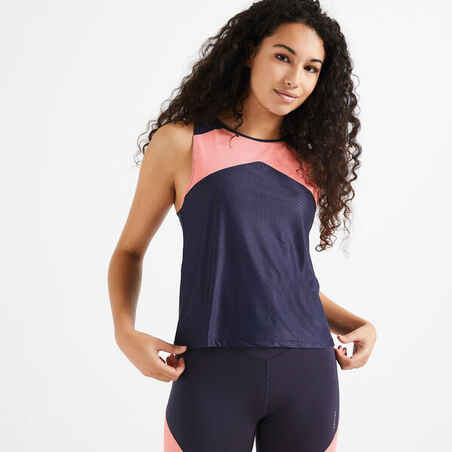 Cropped Fitness Tank Top - Color Block