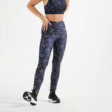 Women's Fitness Leggings with Phone Pocket - Navy Print