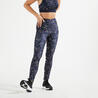 Quần legging tập fitness có túi FTI 120 cho nữ - Tím/Họa tiết