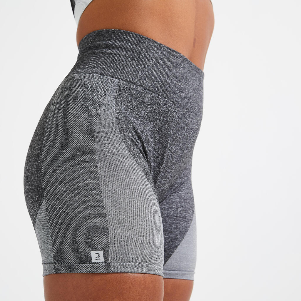 Short de fitness seamless et taille haute, noir