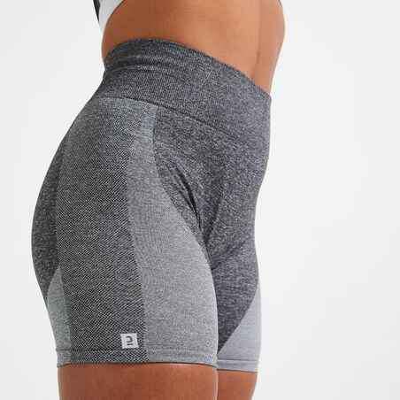 Seamless High-Waisted Fitness Bike Shorts - Grey