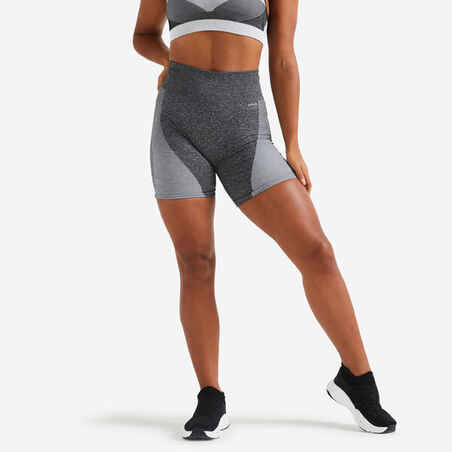 Seamless High-Waisted Fitness Bike Shorts - Grey