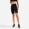 Radlerhose mit hohem Bund Fitness Cardio Damen schwarz