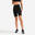 Korte tight met hoge taille voor cardiofitness dames zwart