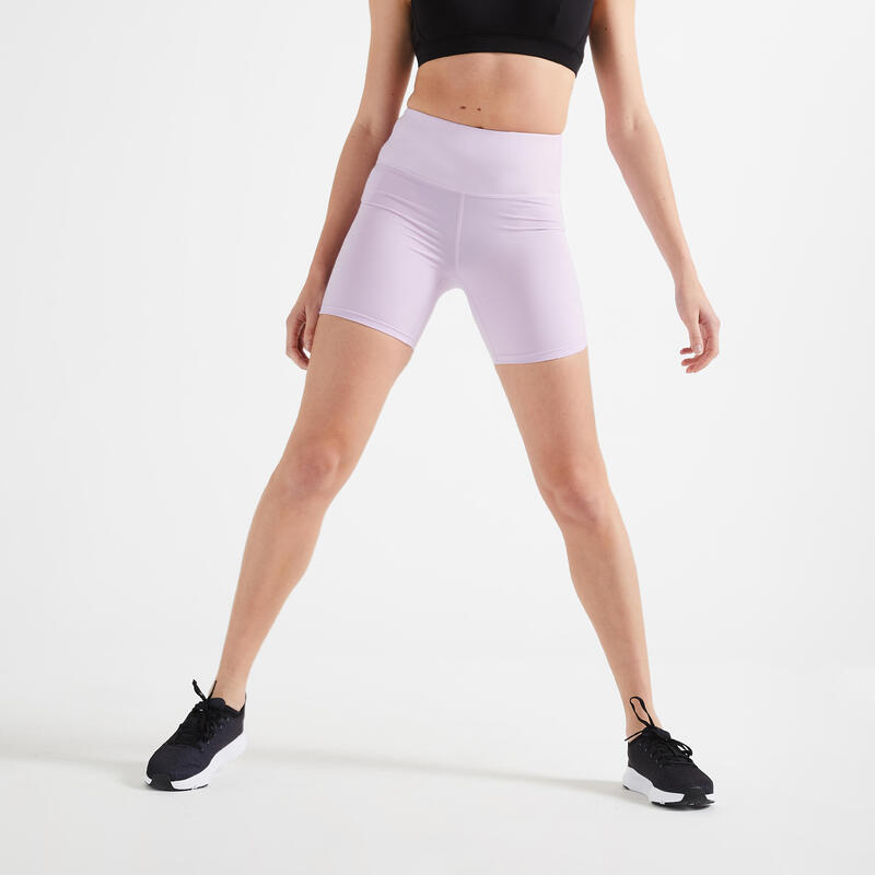 Short mallas cortas fitness efecto vientre plano Mujer FST 500 lila