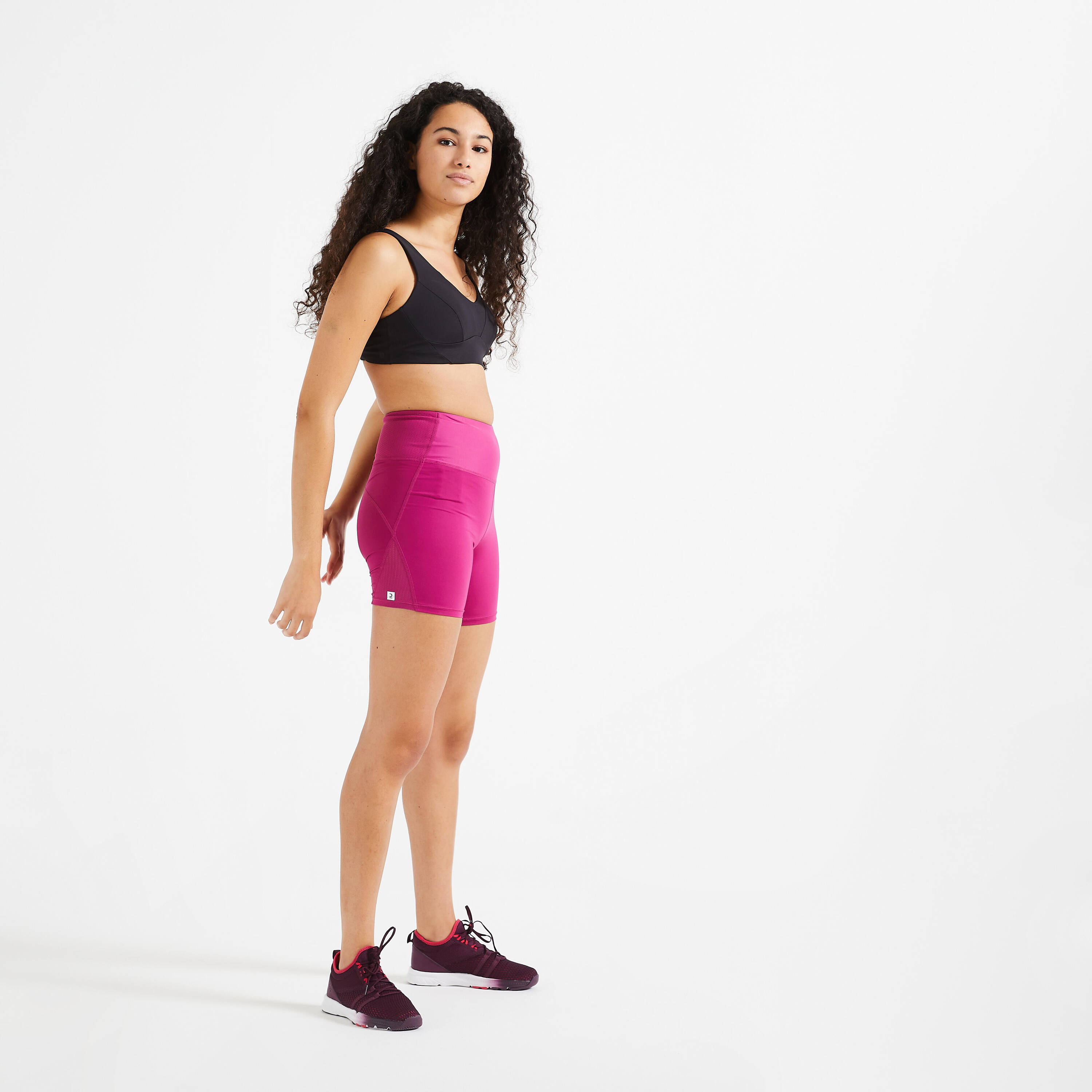 Shaping High Waisted Fitness Cardio Shorts - Fuchsia -  3