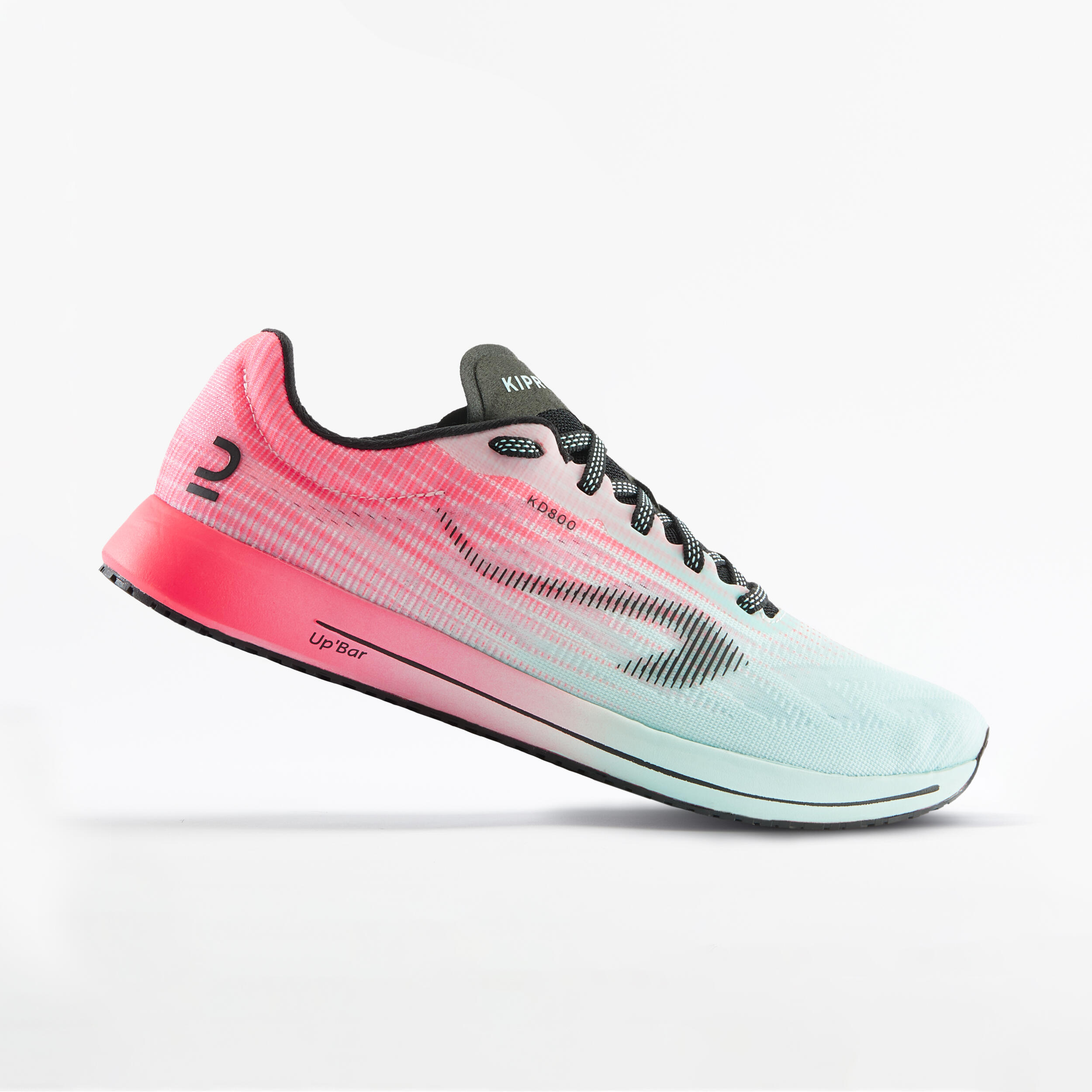 chaussures de running femme kiprun kd 800 vert rose - kiprun