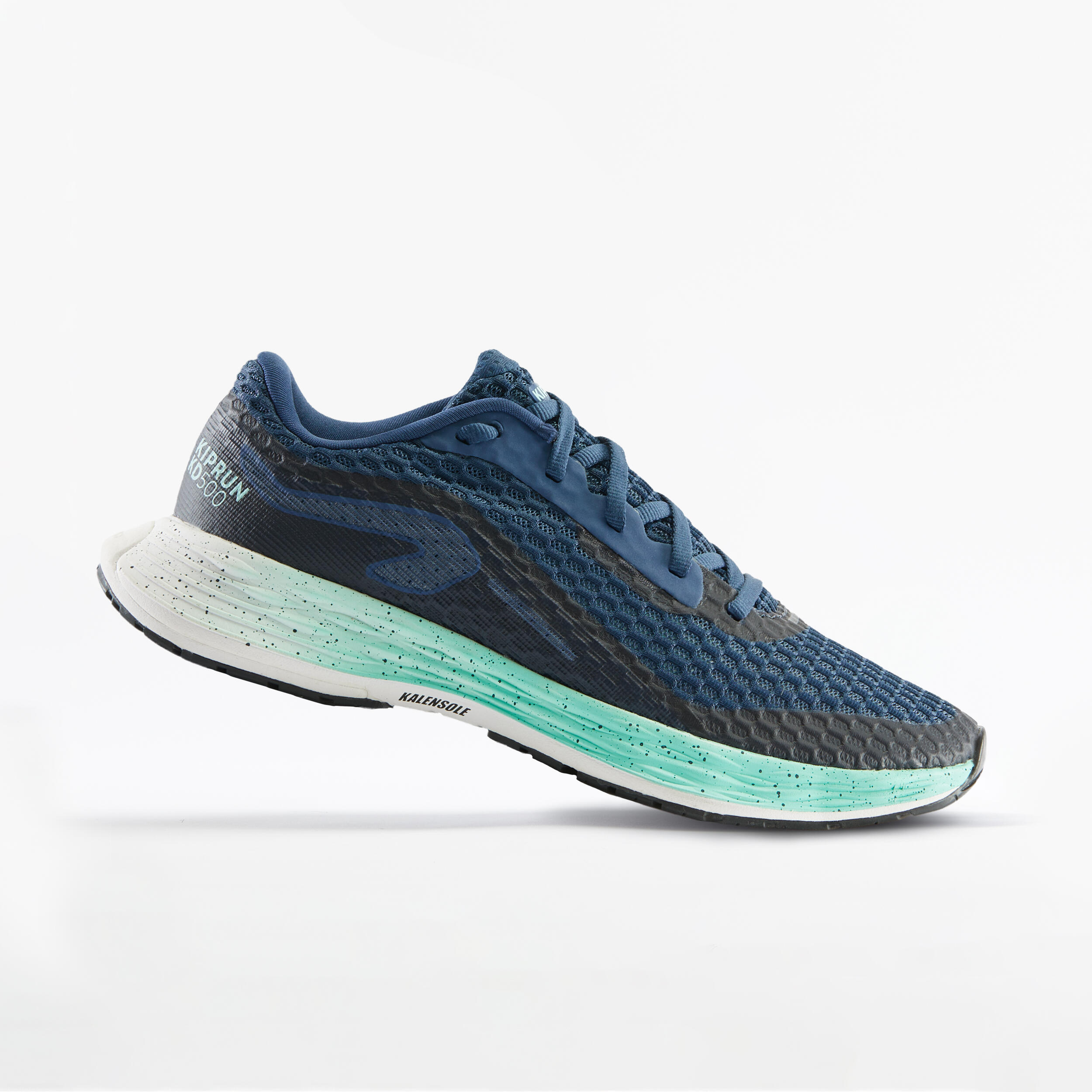 Calçado de corrida mulher kiprun kd500 azul/verde