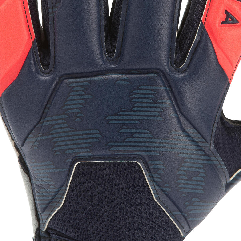 GUANTES DE ARQUERO FÚTBOL ADULTO F500 AZUL/ROSADO