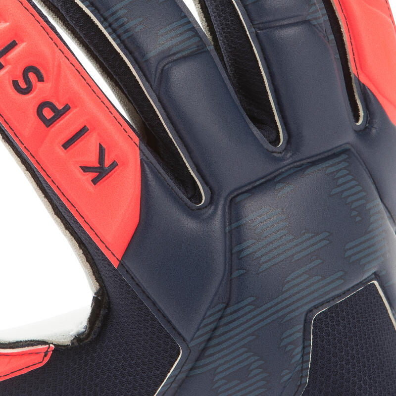Fotbalové brankářské rukavice F500 tmavě modro-růžové