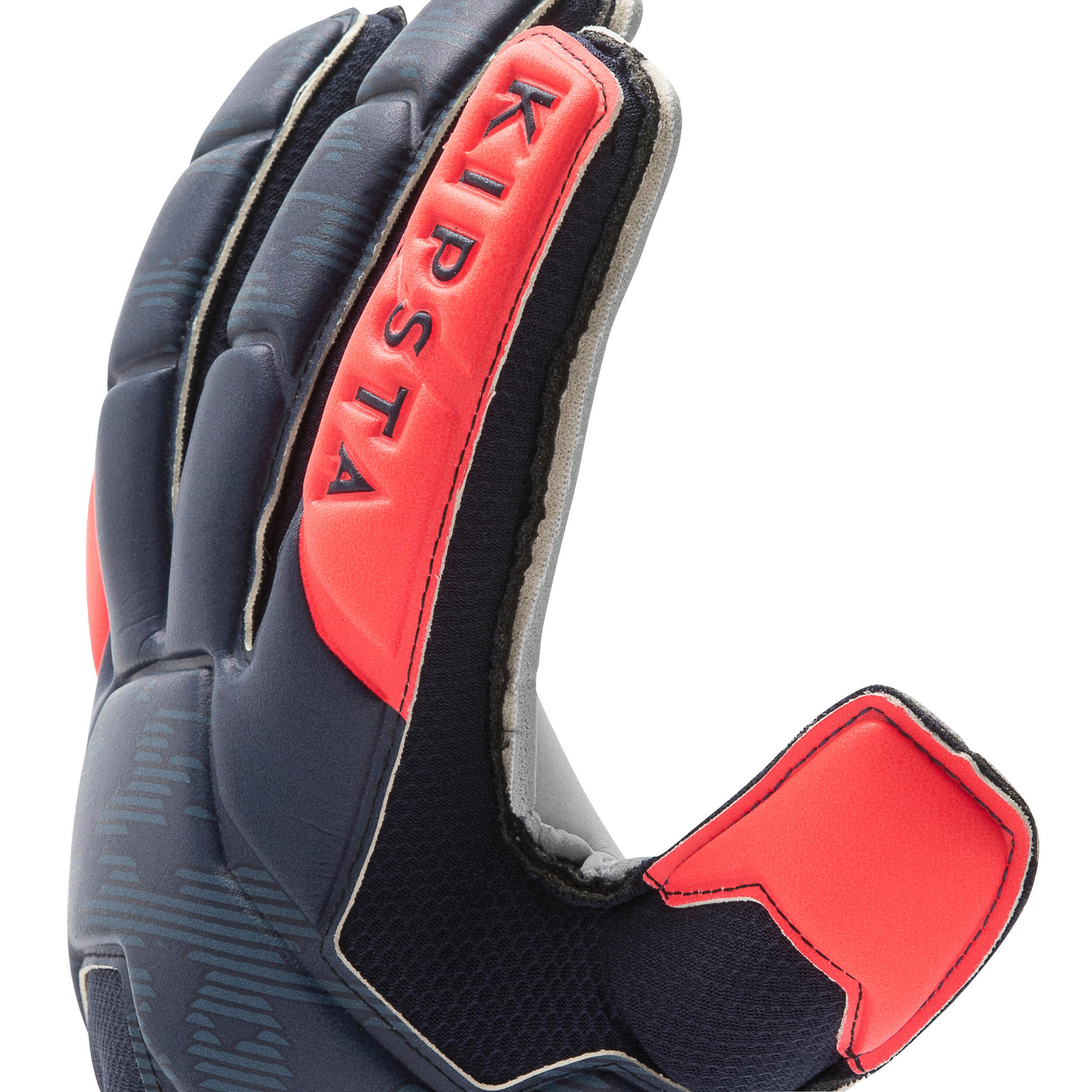 Gants de gardien de football adulte  F500 bleu marine rose 4/8